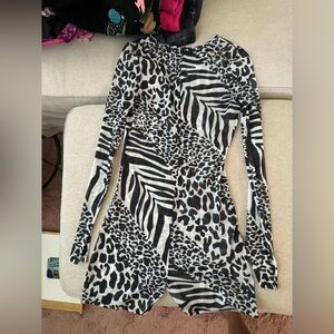 Fashion nova mesh cheetah print romper